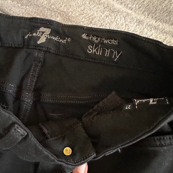 NEW* 7 JEANS SEVEN JEANS high waist skinny BLK JEAN SZ 27 - Picture 3 of 3
